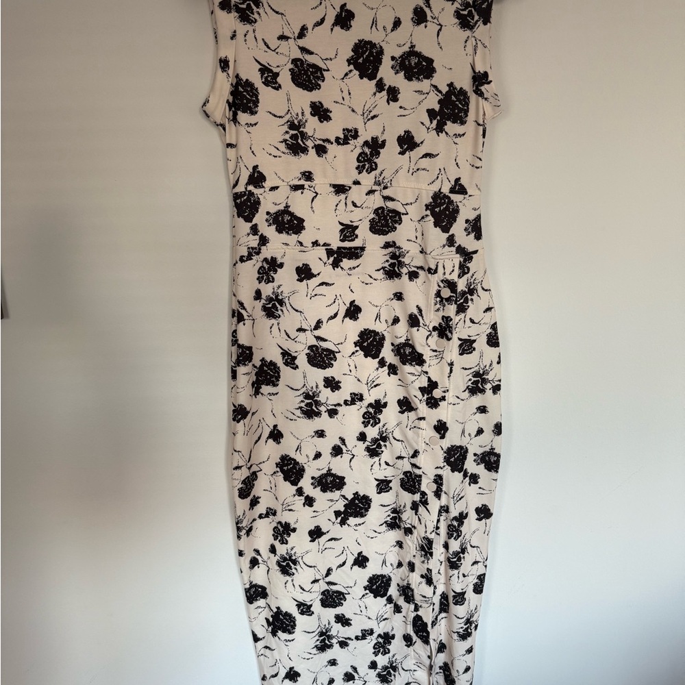 Floral Black and Ivory Dress